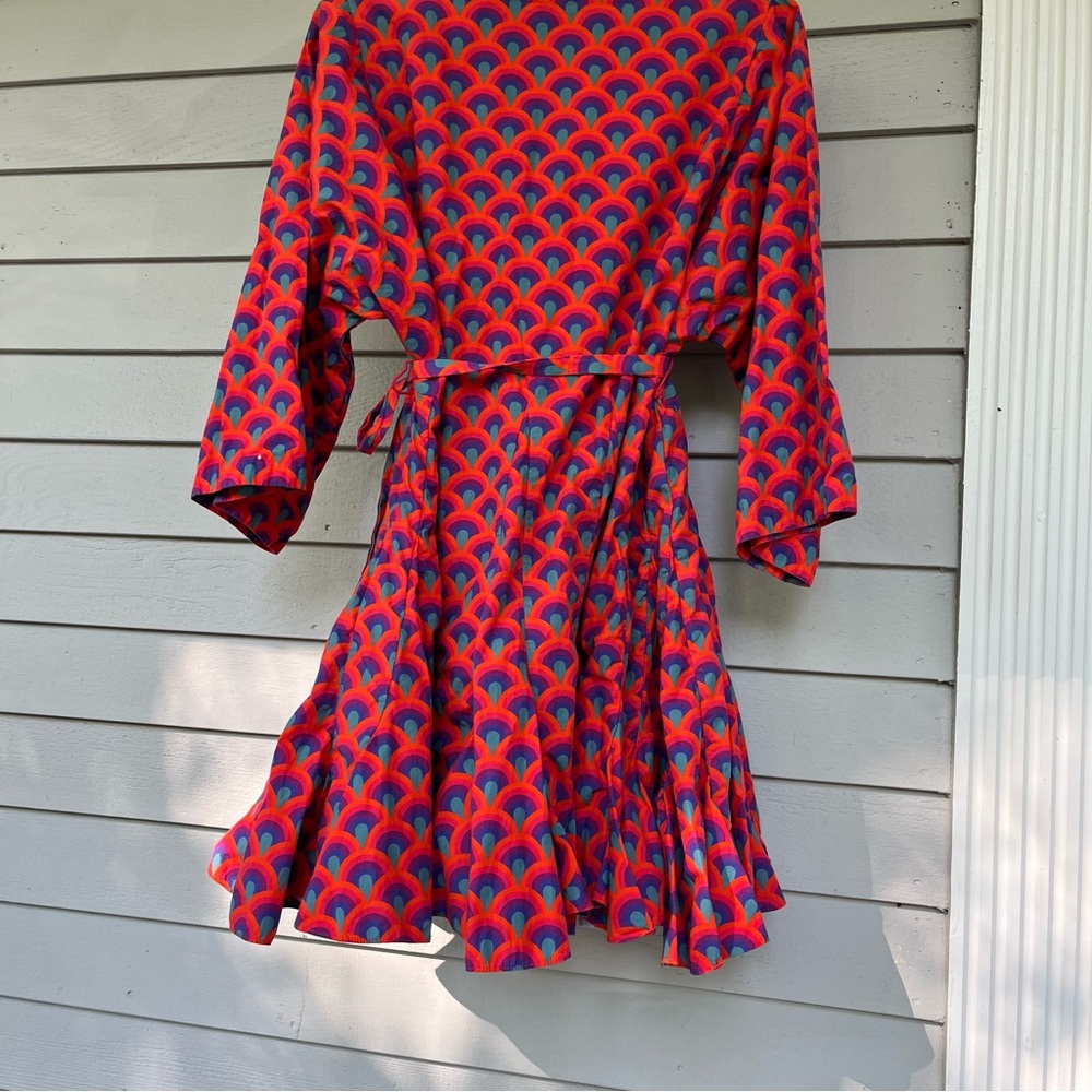 Rhode Mini Dress Ruffled Belted Red Summer Ryan US M - Picture 6 of 9